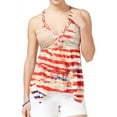 thumbnail image 1 of American Rag Womens Printed Handkerchief-Hem Tank Top, Multicoloured, XX-Large, 1 of 2