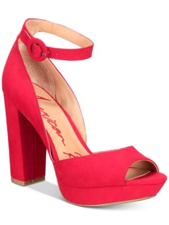 Womens Reeta Fabric Peep Toe Ankle Strap D-orsay Pumps 5M