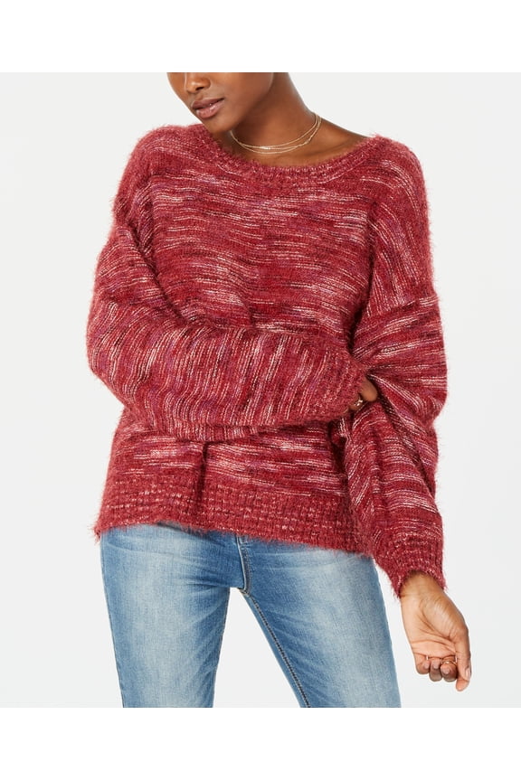 American Rag Womens Space Dye Balloon-Sleeve Sweater, Color Zinfandel
