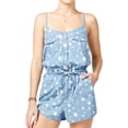 thumbnail image 1 of American Rag Womens Star-Print Romper Jumpsuit, Blue, X-Small, 1 of 2