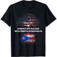 thumbnail image 1 of American Raised with Puerto Rican Roots Puerto Rico T-Shirt Black Small, 1 of 4