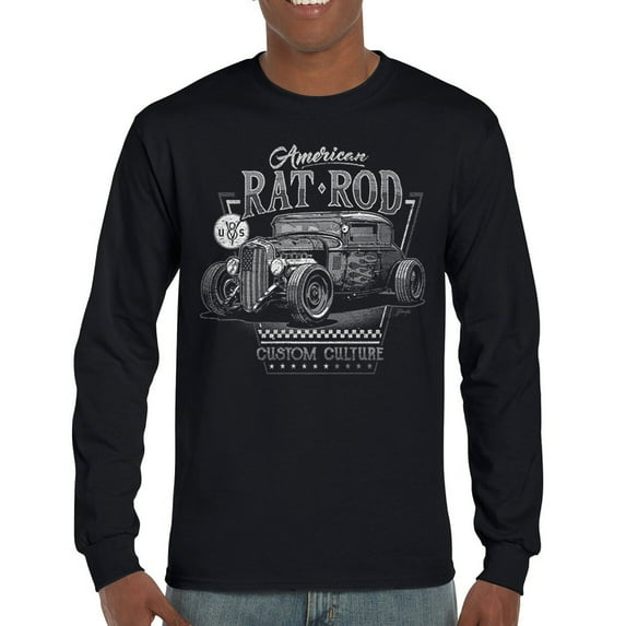 American Rat Rod Long Sleeve T-shirt Hot Rod Custom Culture Route 66 1930s Classic Car Vintage Rusty Cars Garage