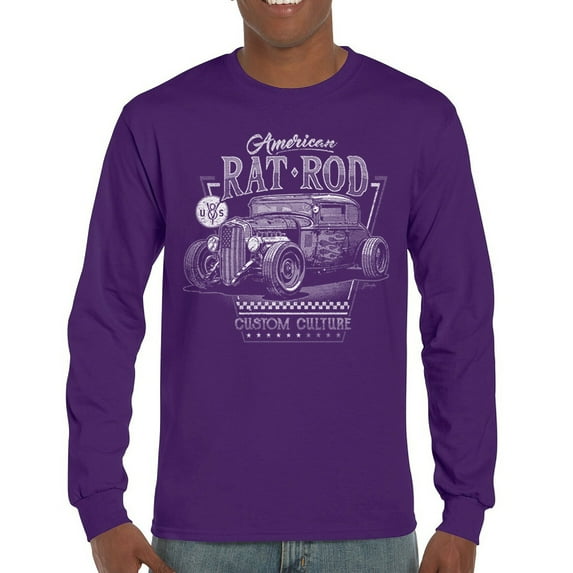 American Rat Rod Long Sleeve T-shirt Hot Rod Custom Culture Route 66 1930s Classic Car Vintage Rusty Cars Garage