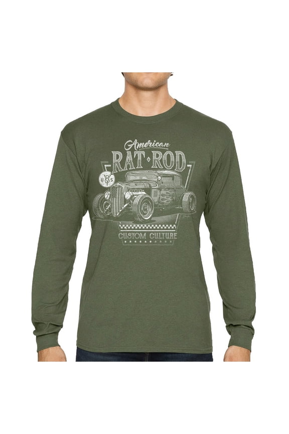 American Rat Rod Long Sleeve T-shirt Hot Rod Custom Culture Route 66 1930s Classic Car Vintage Rusty Cars Garage