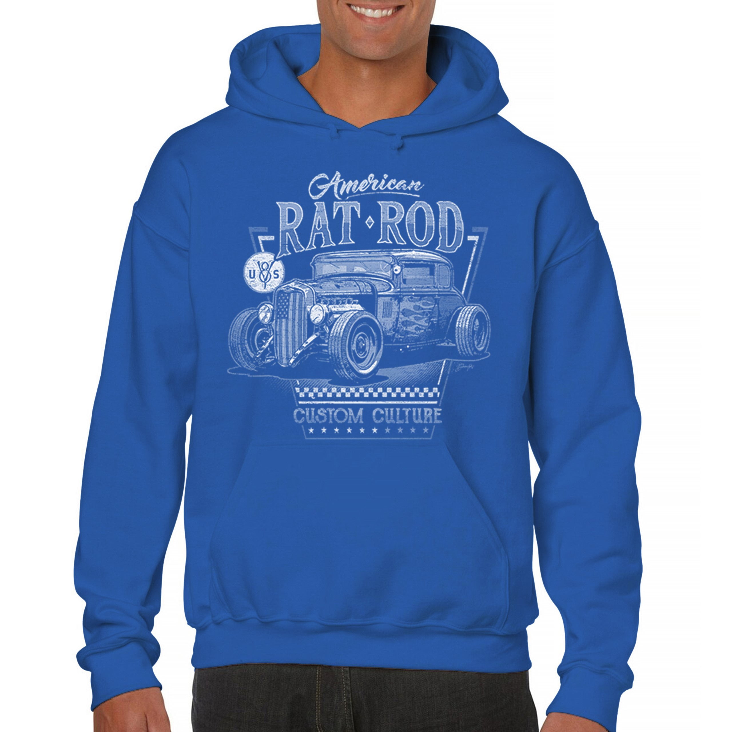 Felpa Con Cappuccio Hot Rod Garage – Route 66 Retro Vintage Drag Racing – Unisex – Tee Hunt