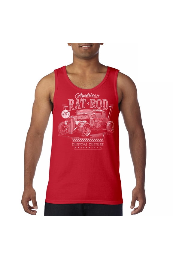 American Rat Rod Tank Top Hot Rod Custom Culture Route 66 1930s Classic Car Vintage Rusty Cars Garage Men's Top
