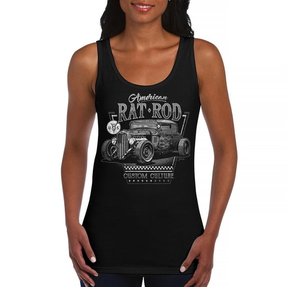 American Rat Rod Women's Tank Top Hot Rod Custom Culture Route 66 1930s Classic Car Vintage Rusty Cars Garage