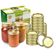 American Raven Canning Lids & Rings - Fits Ball & Kerr Regular Mouth Mason Jars |Pack of 12, Gold|