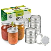 American Raven Canning Lids & Rings - Fits Regular Ball or Kerr Mason Jars, Regular Canning Lids and Rings |12 Sets, Silver|