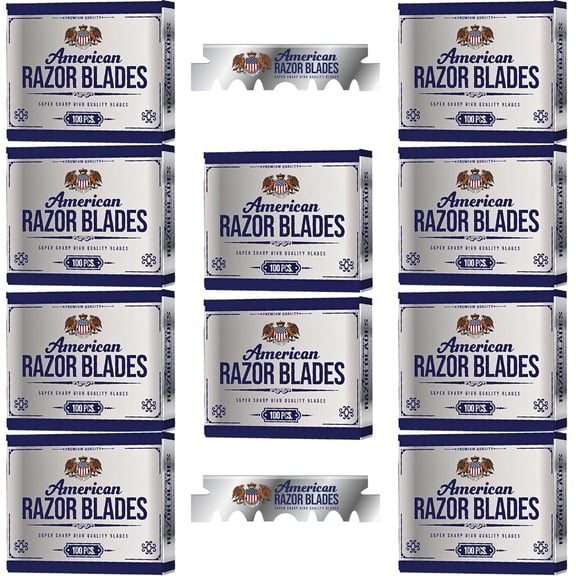 American Razor Blades Single Edge Razor Blades Japanese Steel 1000 Count Precision Sharp, Smooth Shave , Fits All Single Edge Safety Razors