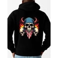 thumbnail image 1 of American Rebel Skull hoodies & sweatshirt skeleton for men regular fit black Stylish Autumn/Winter Outerwear halloween 3d fire Classic Unisex Shirt Printed tshirts Basic Unisex Shirt Cotton tshirts, 1 of 7