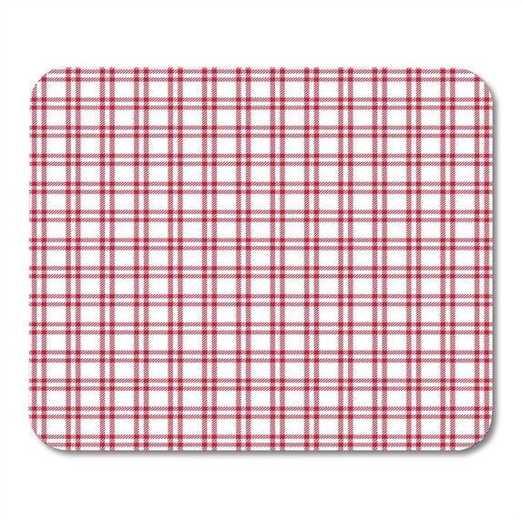 American Red White Windowpane Twill Plaid Check Checkered Madras Mousepad Mouse Pad Mouse Mat 9x10 inch