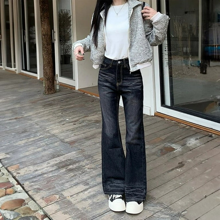 High Waisted Black Baggy Jeans American Retro Black Baggy Jeans