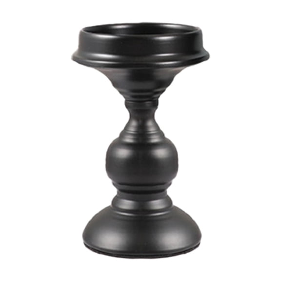 American Retro Black Candlestick - Small Size - Metal Aromatherapy Column Candle Stand for Halloween, Wedding, or Home Decor