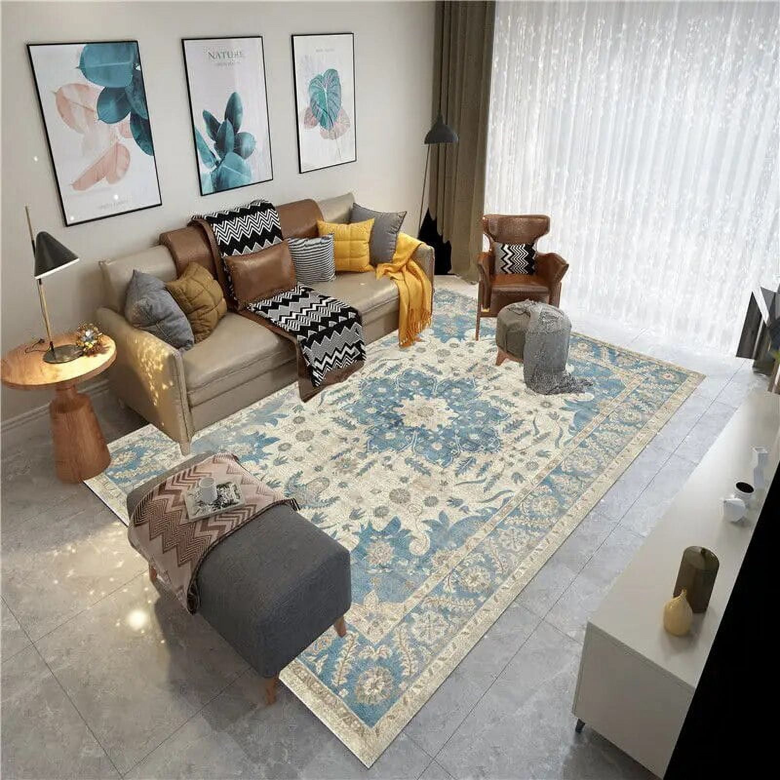 American Retro Style Ethnic Pattern Living Room Decor Carpet Bedroom