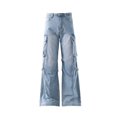 American Retro Tooling Jeans Boys 2024 New Loose Straight Wide Leg