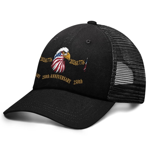 American Retro USA 250th Anniversary 1776-2026 Structured 6-Panel Curved Brim Baseball Cap
