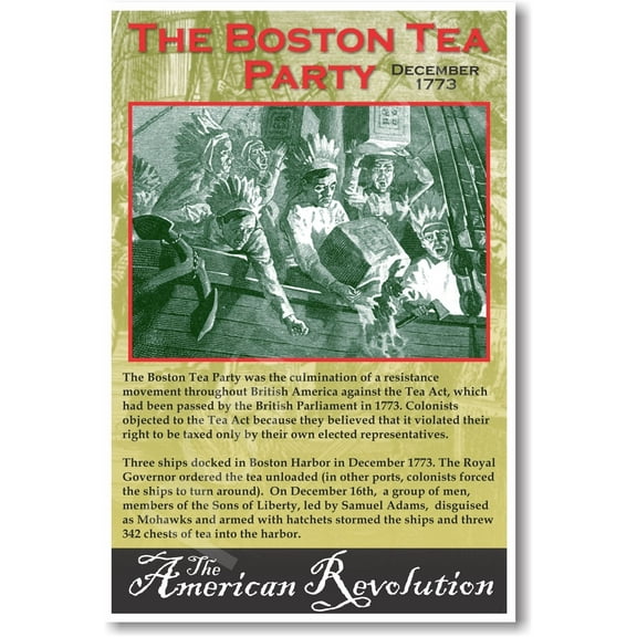 American Revolution: The Boston Tea Party - Classroom Poster