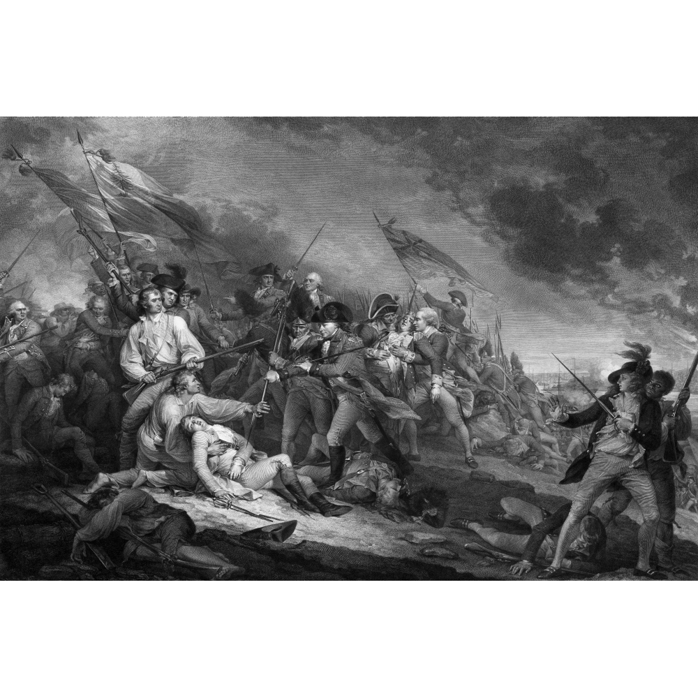 American Revolutionary War print of the Battle of Bunker Hill Poster