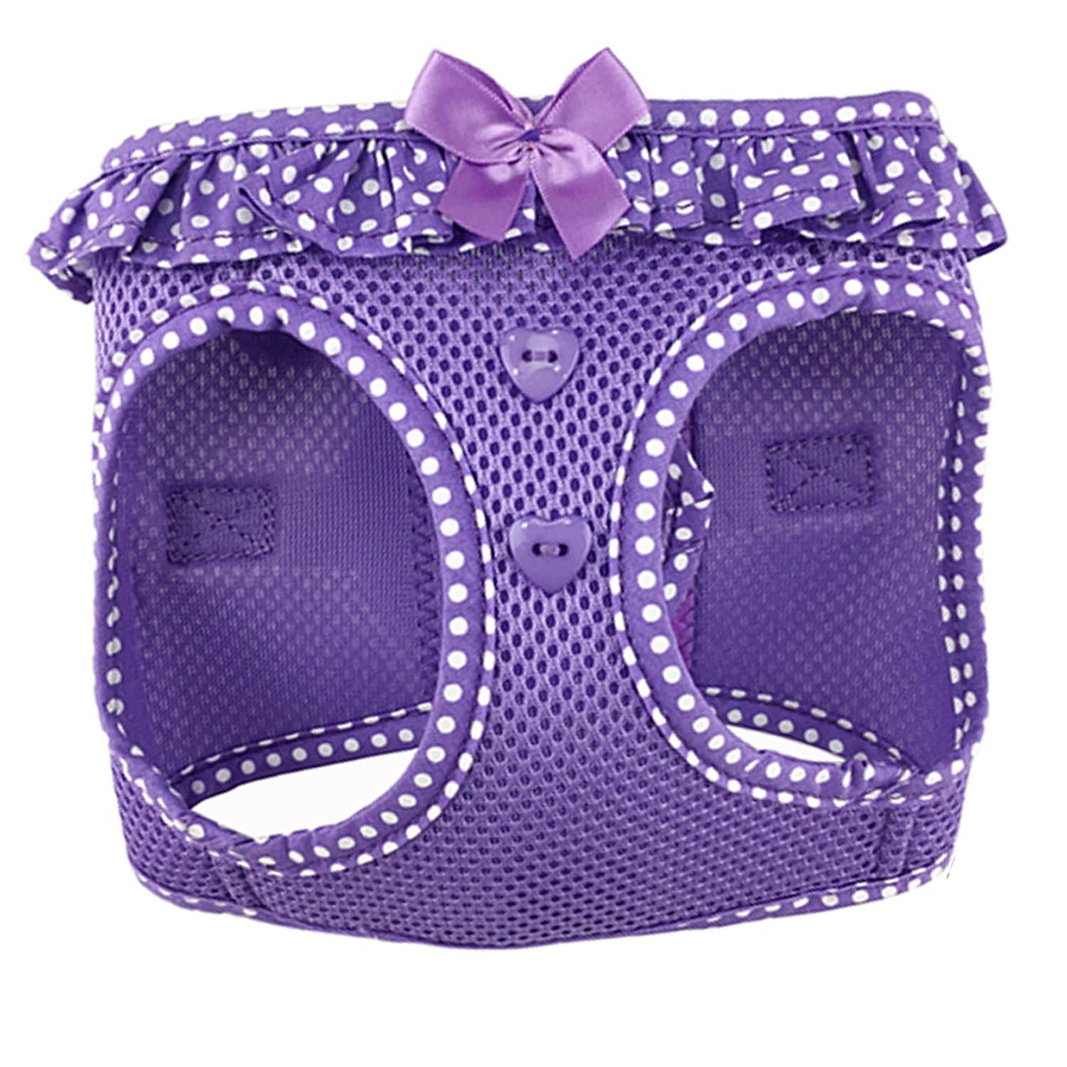 American River Choke-Free Dog Harness by Doggie Design - Purple Polka Dot - X-Small