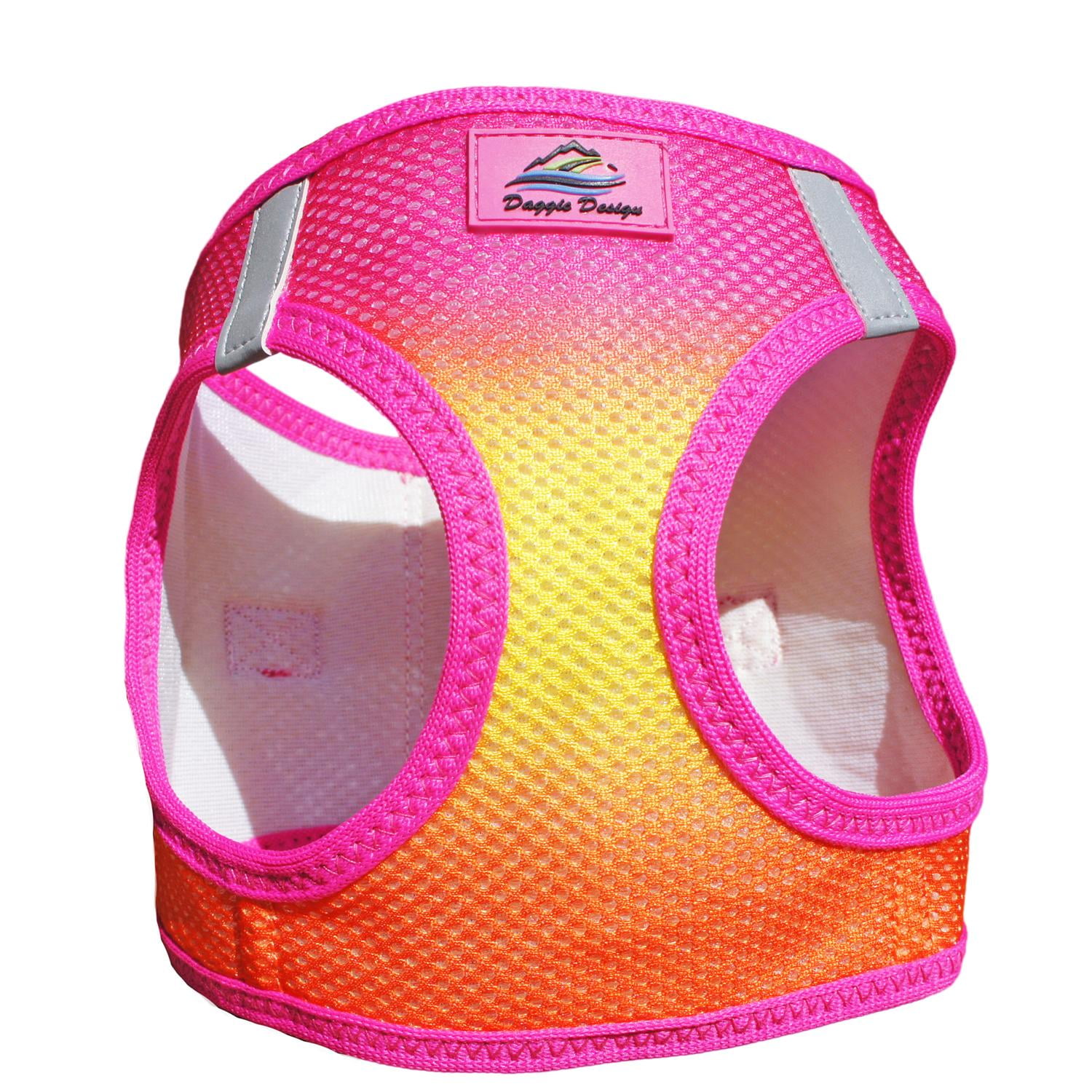 American River Choke-Free Dog Harness by Doggie Design - Raspberry and Orange Sorbet Ombre - Small