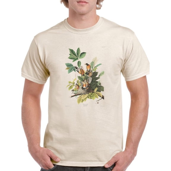 American Robin T-Shirt Men -John James Audubon Designs, Male Medium