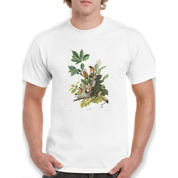 American Robin T-Shirt Men -John James Audubon Designs, Male Small