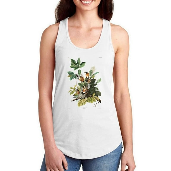 American Robins I Racerback Tank Women -John James Audubon Designs, Female x-Large
