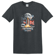American Rocket Launch Moon Landing Graphic T-Shirt
