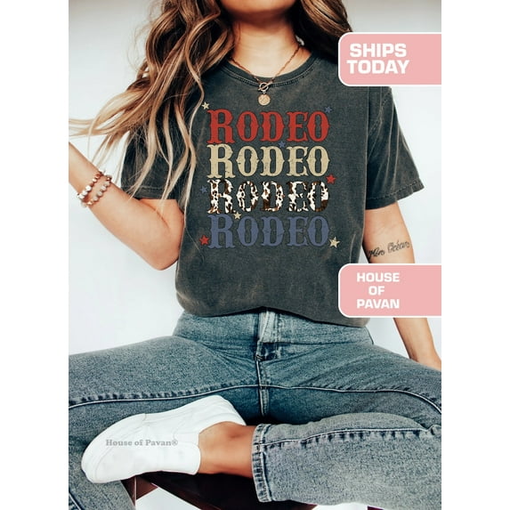 American Rodeo Western Shirt, Vintage Inspired Graphic Tee, Retro Boho Shirt for Women