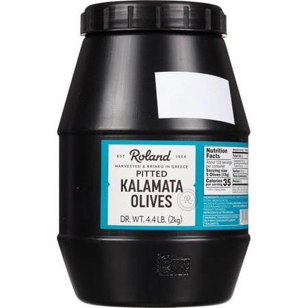 Roland Foods Whole Pitted Kalamata Olives From Greece, Specialty Imported Food, 4.4 Pound, Pack of 1