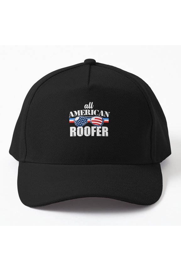 American Roofer Baseball Hat, USA Roofing Profession Statement Design, Classic Cap