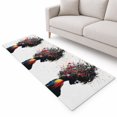 American Runner Rug 2'x6', Colorful Sparkles Female Portrait Soft Mat ...