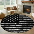 thumbnail image 1 of American Rustic Flag, Round Area Rug 6 FT, Non Slip Bedroom Area Rug, Independence Day USA Star Stripes Flag Washable Soft Circular Carpet Floor Mat for Kitchen Dining Room Home Office Kids Room, 1 of 9