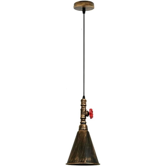 American Rustic Rust Metal Pendant Light, RetroVintage Industrial Style Iron Pendant Lighting, Farmhouse Pendant Light Fixture, Pendant Lamp for Kitchen Island Sink Bar Dining Room Over Table