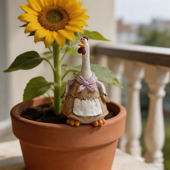 American Rustic Style Resin Chicken Figurine Set, Farmhouse Chicken Decor Collection, Country Hen Statues, Cute Desk Chicken Ornament, Hand Painted Resin Animal Figurines for Home and Kitchen Decor