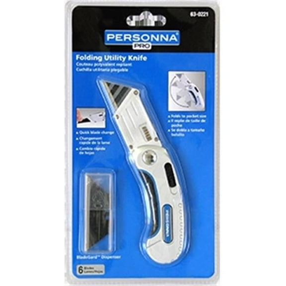 American Safety Razor 63-0221 Folding Utility Knife With 6 Blades