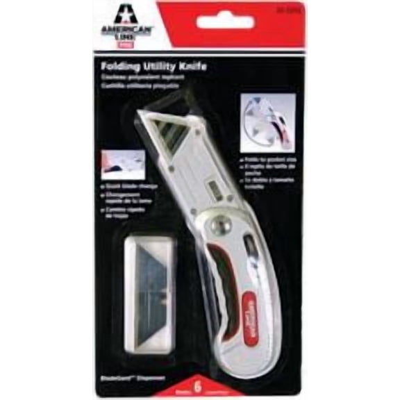 AMERICAN SAFETY RAZOR FOLDING UTILITY KNIFE, WITH 5 BLADES