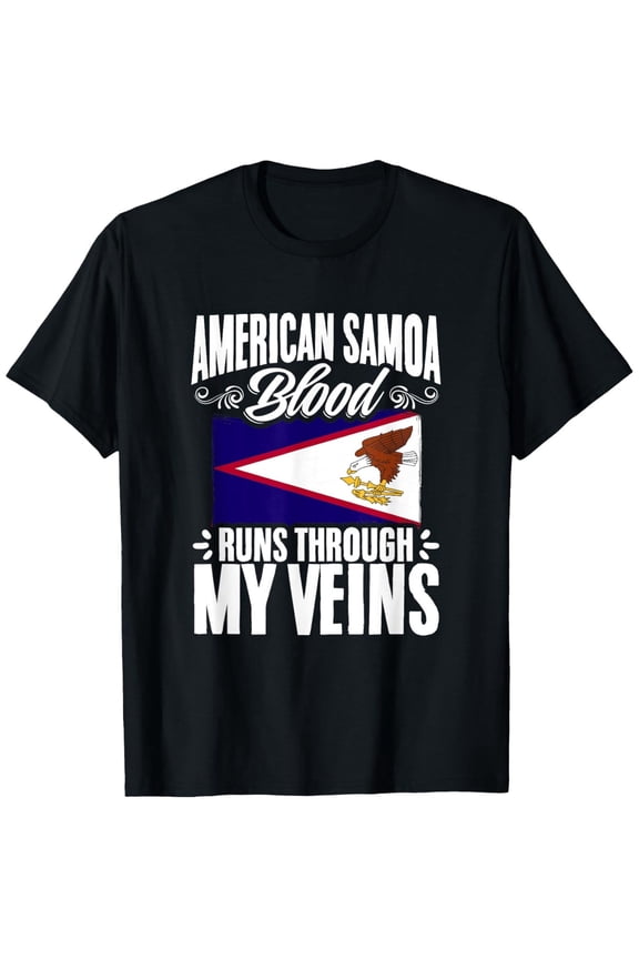 American Samoa Blood - Samoa Pride Roots American Samoan T-Shirt, 100%Cotton, S-XXXL, American Flag T-Shirt for Men, 180g Weight Round-Neck