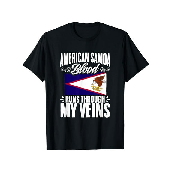 American Samoa Blood - Samoa Pride Roots American Samoan T-Shirt, 100%Cotton, S-XXXL, American Flag T-Shirt for Men, 180g Weight Round-Neck