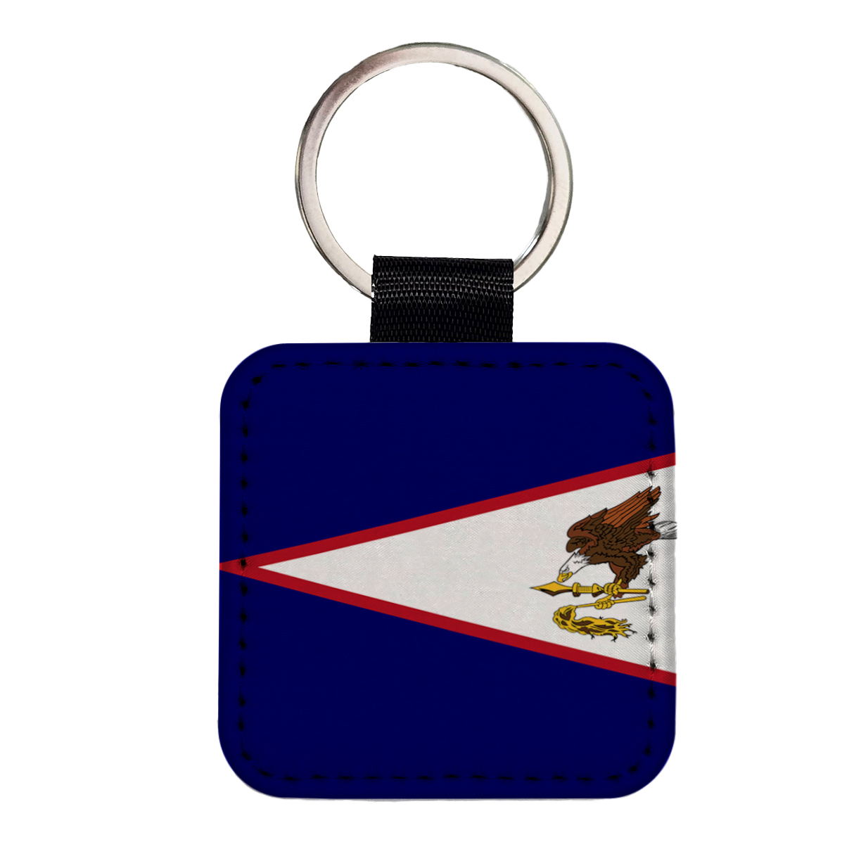 American Samoa Country Flag Faux Leather Square Keychain - Walmart.com