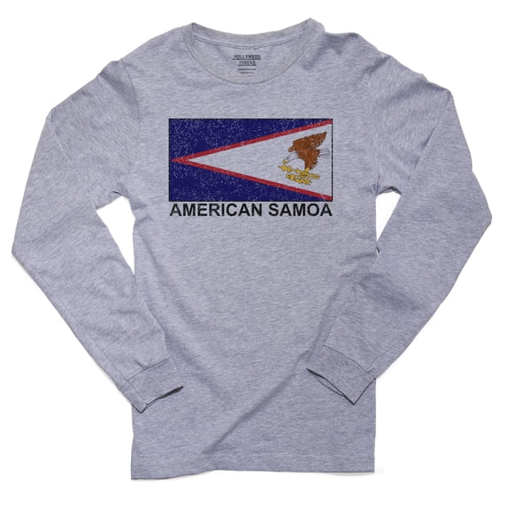 American Samoa Flag - Special Vintage Edition Men's Long Sleeve Grey T-Shirt