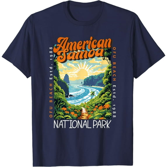 American Samoa National Park Retro Distressed Vintage Unisex T-Shirt for Men Women Kids Toddler,Navy Color,Size 3T