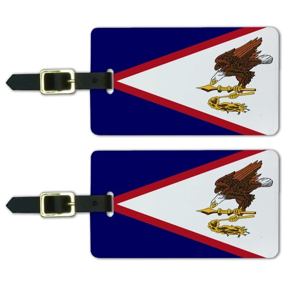 American Samoa US Territory Flag Luggage ID Tags Suitcase Carry-On Cards - Set of 2
