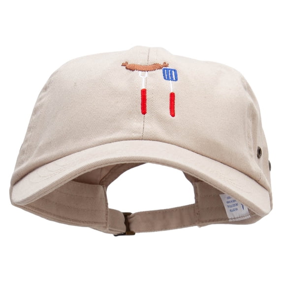 American Sausage Embroidered Normal Dyed Washed Cap - Khaki OSFM