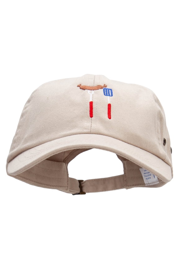 American Sausage Embroidered Normal Dyed Washed Cap - Khaki OSFM
