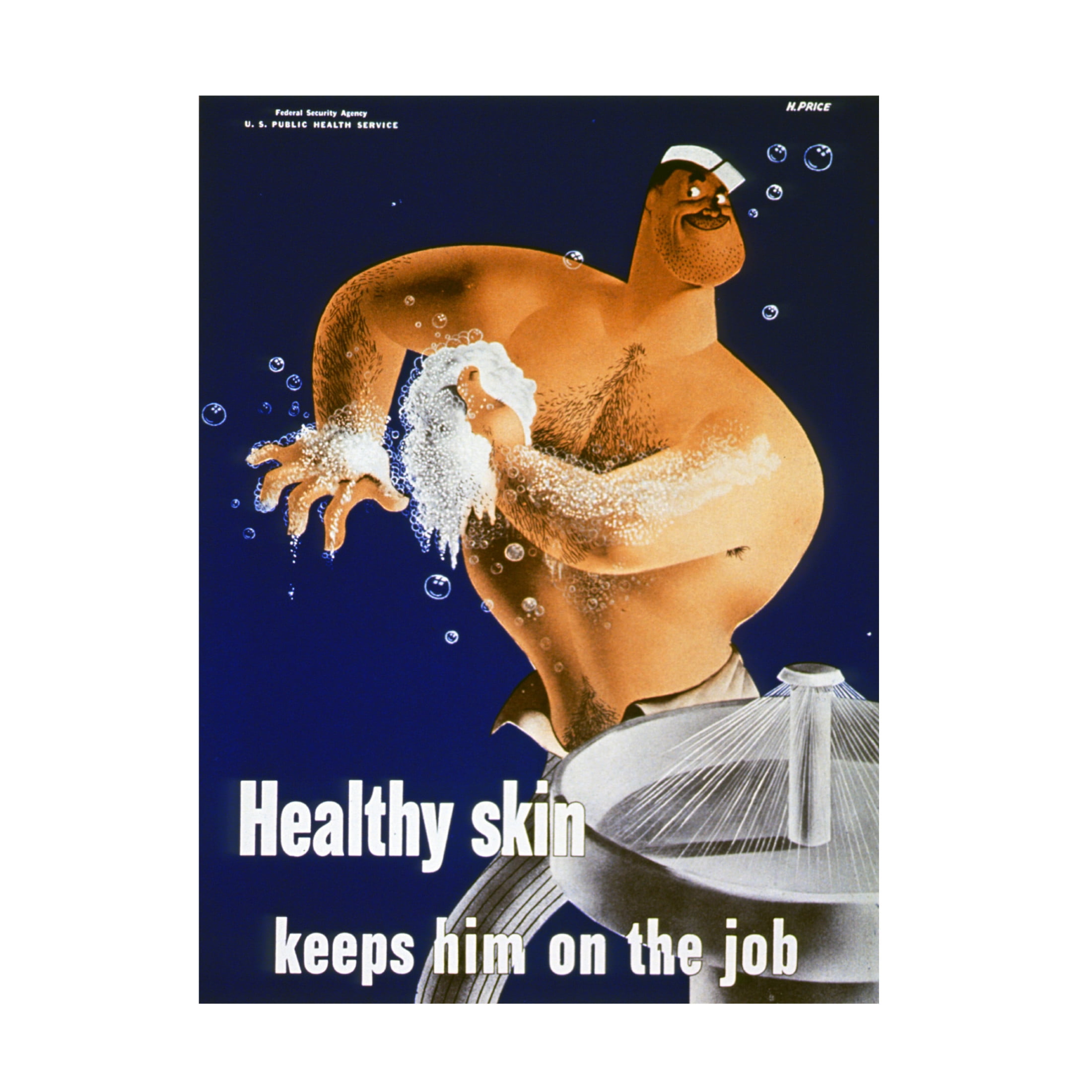 American School 'Healthy Skin Keeps Him on the Job c.1944' Canvas Art - 24 x 32 Inches