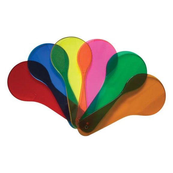 American Scientific Transparent Color Paddle Set, 6 in, Assorted Color, Set of 18