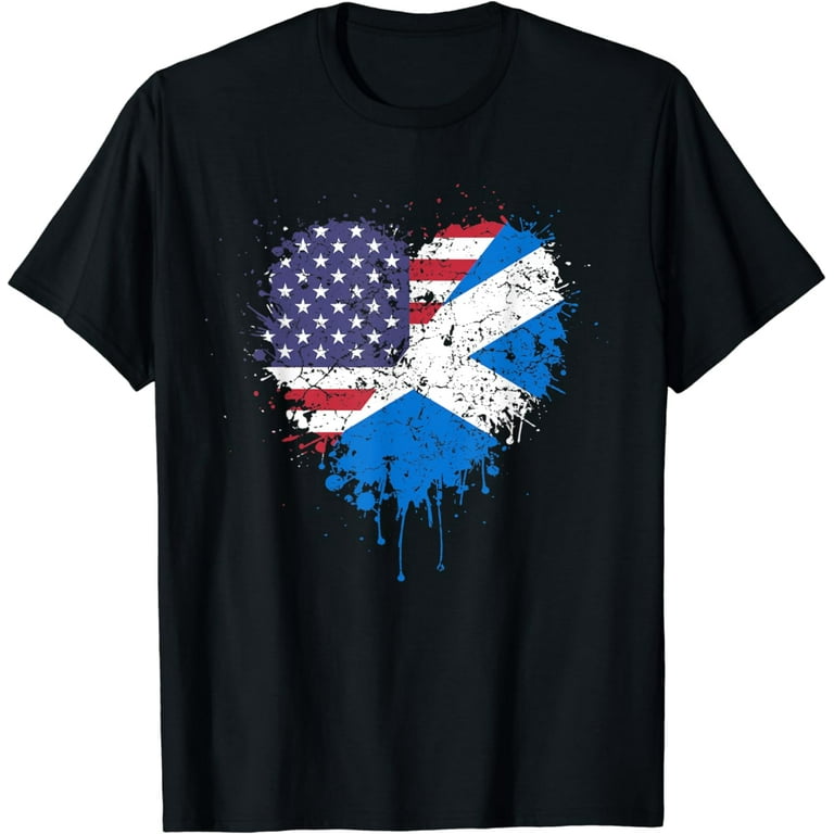 Vintage Scotland America T-Shirt Scottish American Flag Vintage Scotland America T-Shirt Scottish American Flag
