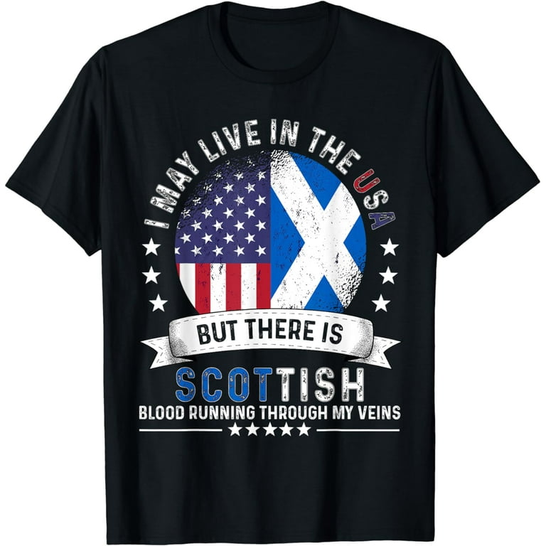 Vintage Scotland America T-Shirt Scottish American Flag Vintage Scotland America T-Shirt Scottish American Flag